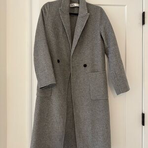 Zara Women's Gray Lightweight Wool Coat